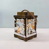2019 New Christmas Gift Decorative Box Hollowed Snow View and The Santa Claus Lantern Button Cell Operated LED Mini Lanterns