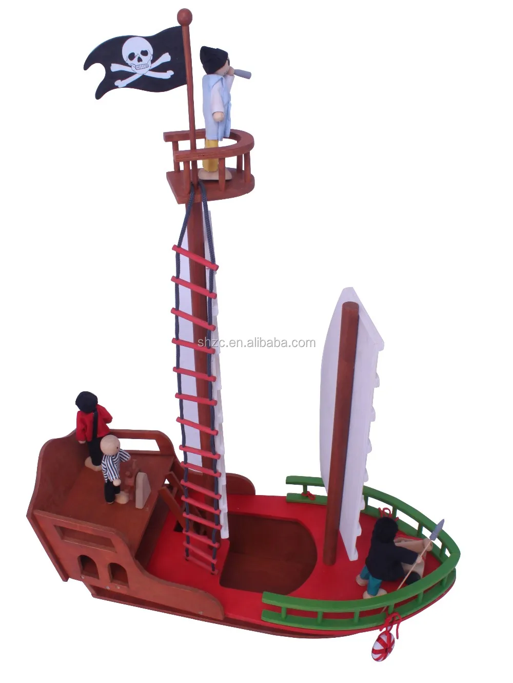 wooden pirate ship toy aldi