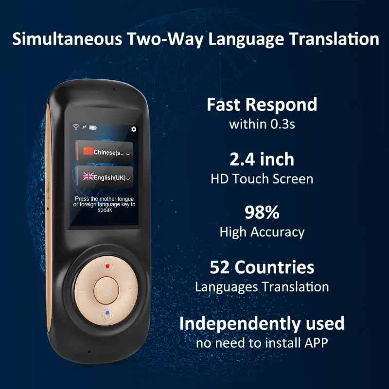 Multi-language Electronic Translator 2.4 inch Screen English Live Translator