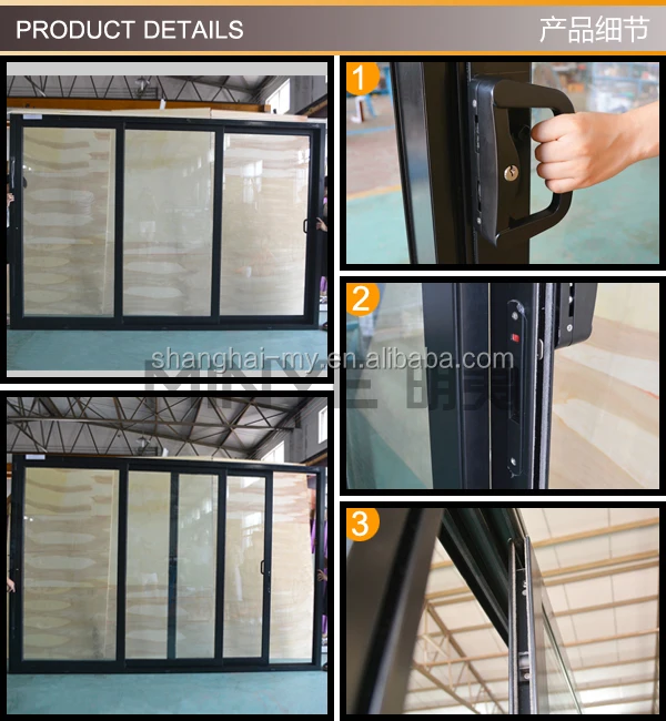 Sliding glass door with electric blinds and lift and slide door