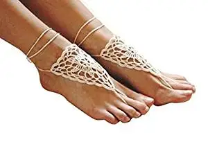 Red TINKSKY Baby Girl Barefoot Sandals Infant Toddler Flower Shoes