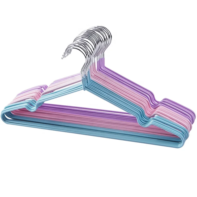 lm1069 热卖 pvc 涂层防滑金属衣架便宜