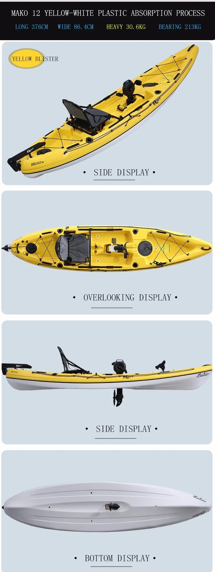 Sit On Top Carbon Fiber Kayak Fishing Single Fishing Kayak/canoe Pedal