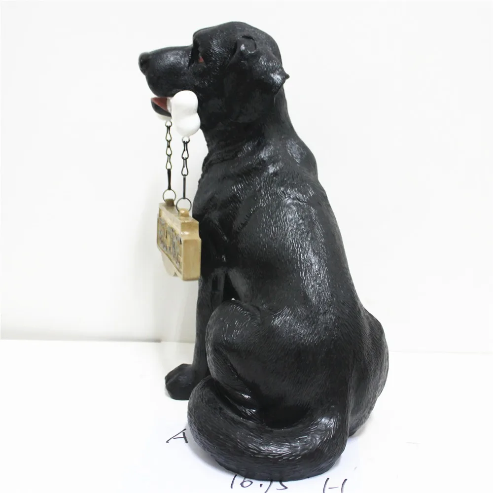 Black Dog Statue,Garden Decor Resin Animal Figurine