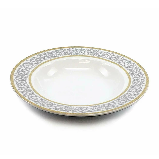 Gold Plated 60 Piece Dubai Ceramic Fine Porcelain Latest Dinner Set