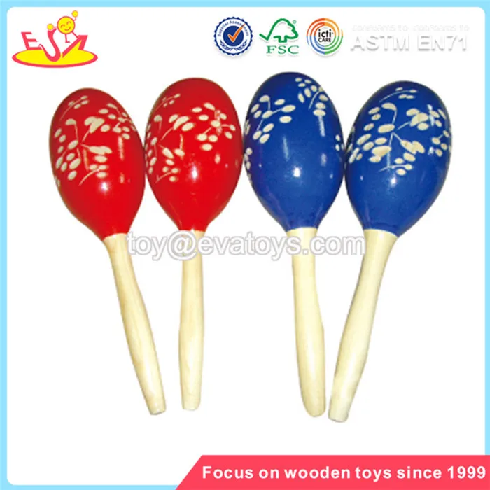 Wholesale Preschool Musical Instruments Mini Wooden Maracas For Babies