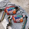 Personalized Colorful Letter Printed Hip Hop Style PU Dynamic Bar Waist Pack