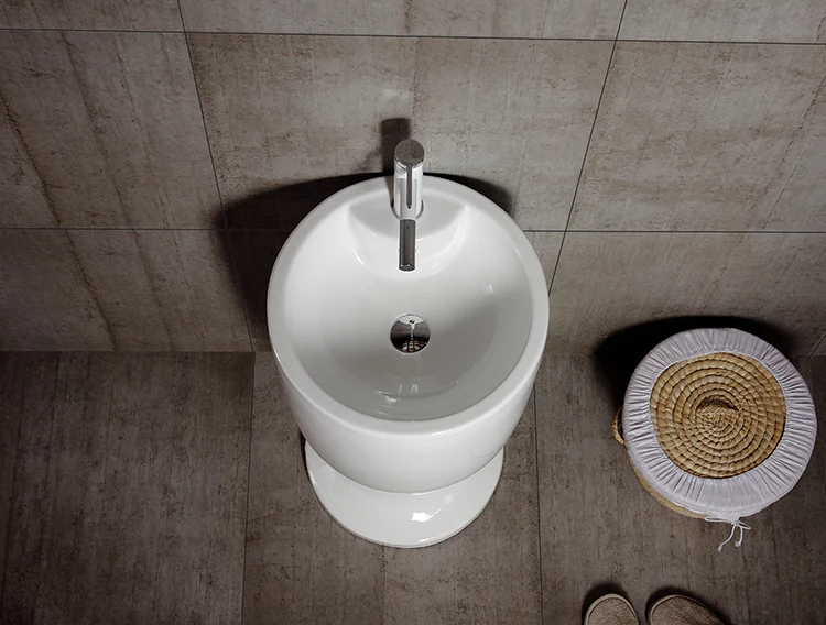 Luxury DesignWine Glass Design  Bathroom Ceramic Pedestal Wash Basin C-132