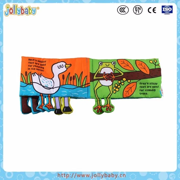 Crocodile cloth book baby educational toy with animal feet