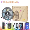 Music Alexa google home phone control 5050 RGB IP65 strip+24key controller+power adapter Wifi LED Strip Light
