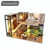 Wholesale toy 1:24 scale miniature wood crafts doll houses