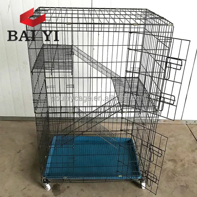 New Style Double Door Folding Welded Steel Cat Pet Cage Buy Double Cat Cage Steel Cat Cage Cat Pet Cage Product On Alibaba Com