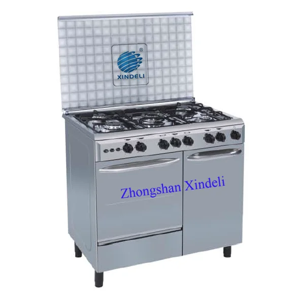 Fiji Five Burners Fre Standing Gas Oven With Bottle Compartment Cooker With Gas Oven Iron