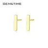 GEM&TIME 14K Gold Filled Bali Earrings Designs Minimalist Style Single Square Yellow Gold Stud Earring