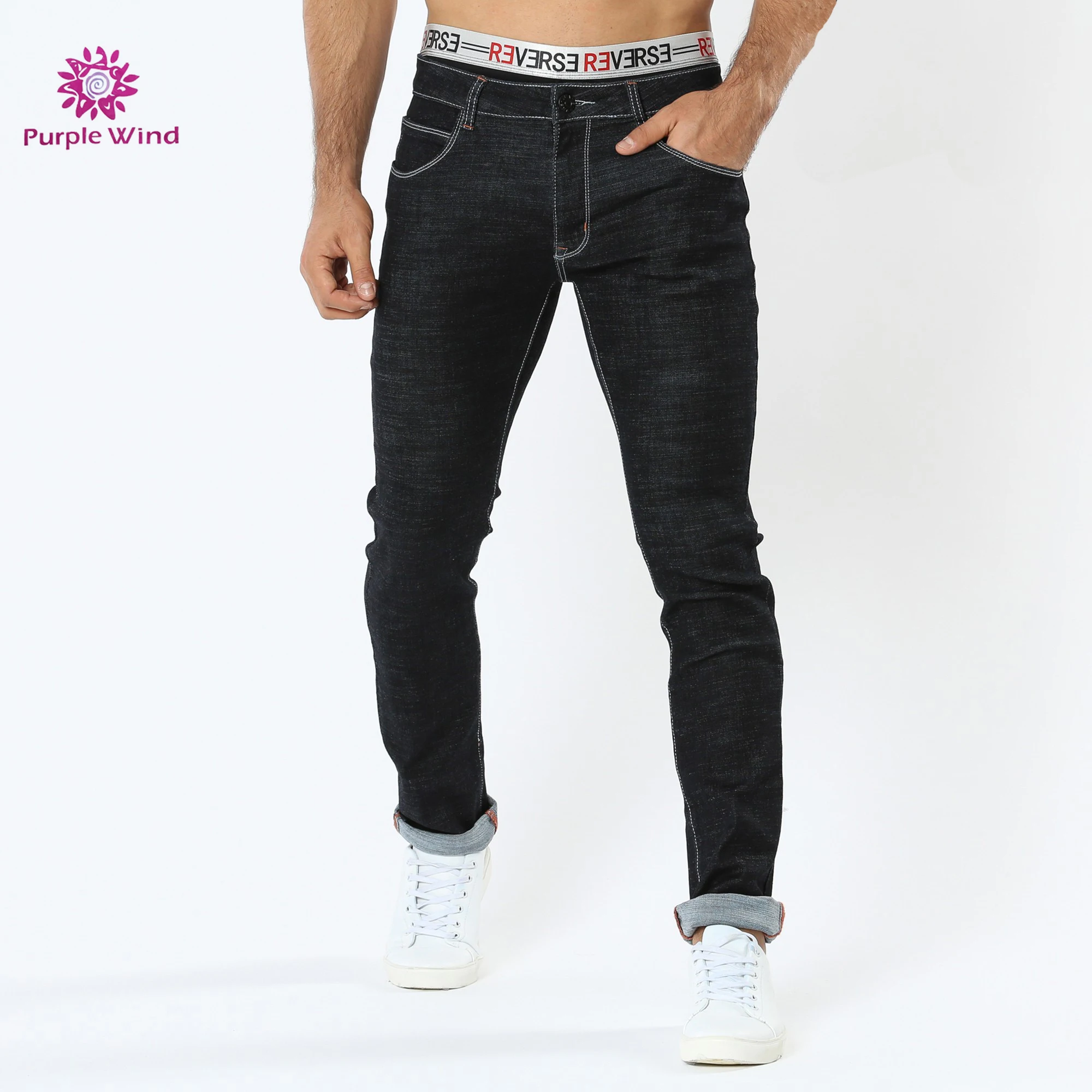 Winter Roll Up Design Custom Mens Black Jeans Denim - Buy Mens Black ...