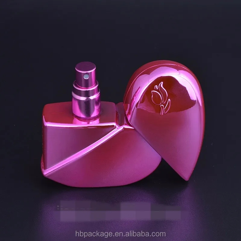 25ml Love Heart Shape Portable Glass Perfume Bottles With Spray Cap ...