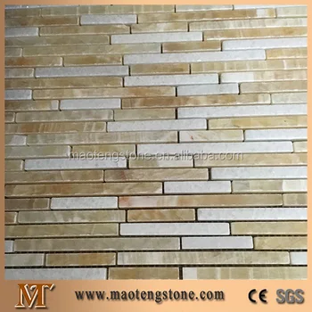Thin Random Strip Onyx Mosaic Tile For Kitchen Backsplash Thin Random Strip Onyx Mosaic Tile For Kitchen Backsplash