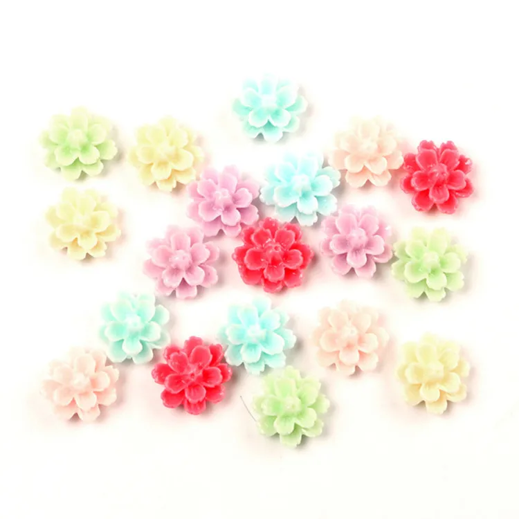 500 Mixed Color Flatback Resin Floral Mini Flower Cabochons 5mm DIY Craft