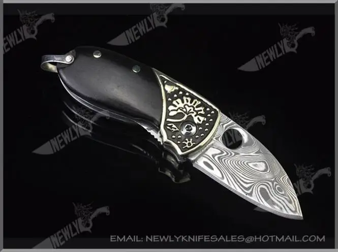 Popular Combat Knife Damascus Knife With Wood