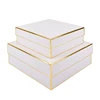 Luxury sturdy rigid lid and base box with Foil Gold Border Packaging Box