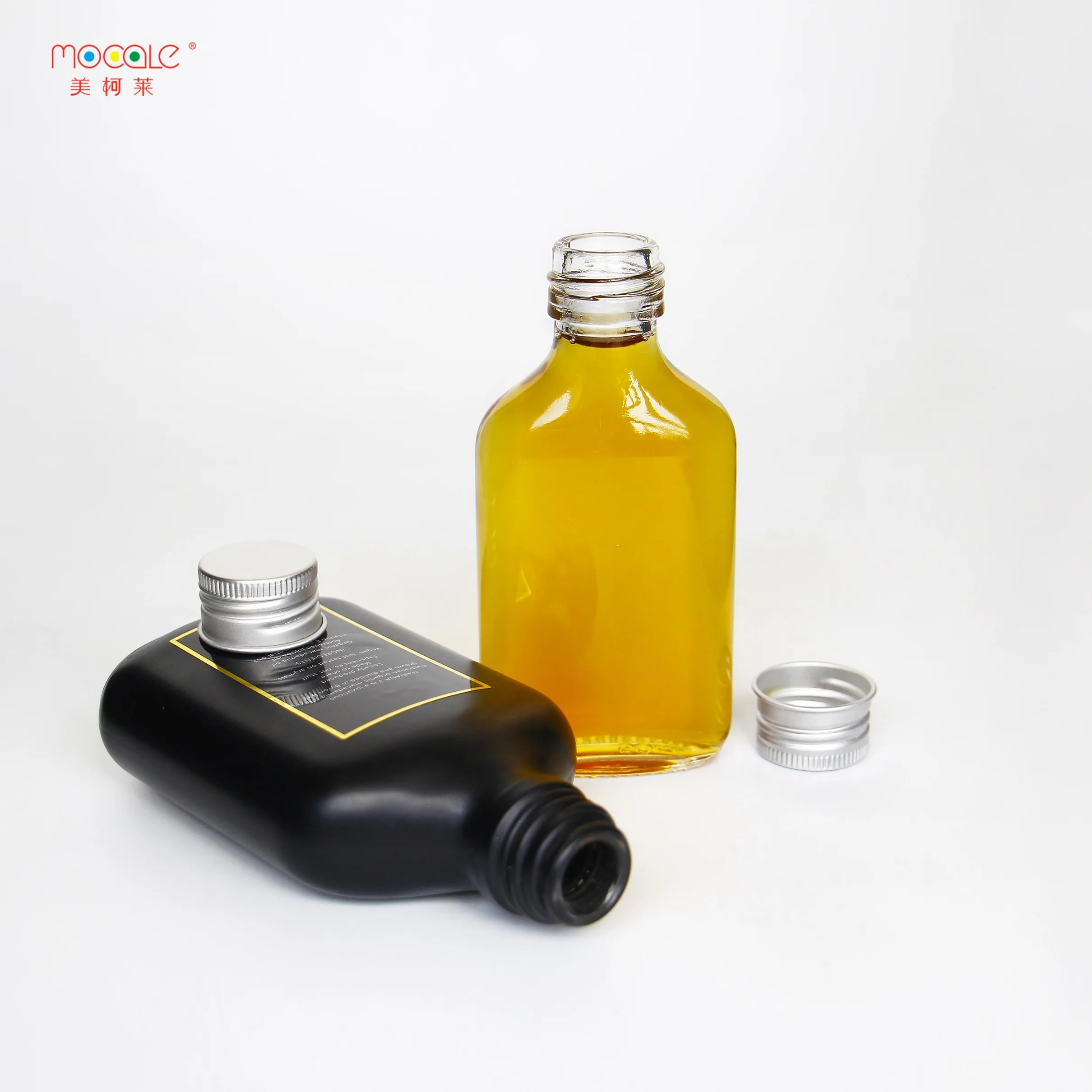 High Quality Clear Flat Flask Liquor Bottle 100ml Whiskey Bottle Glass