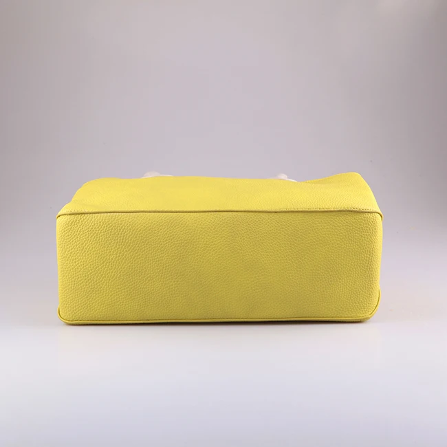 Hot Selling Latest Neon Yellow Polyurethane Designer Shopping Handbags 2016