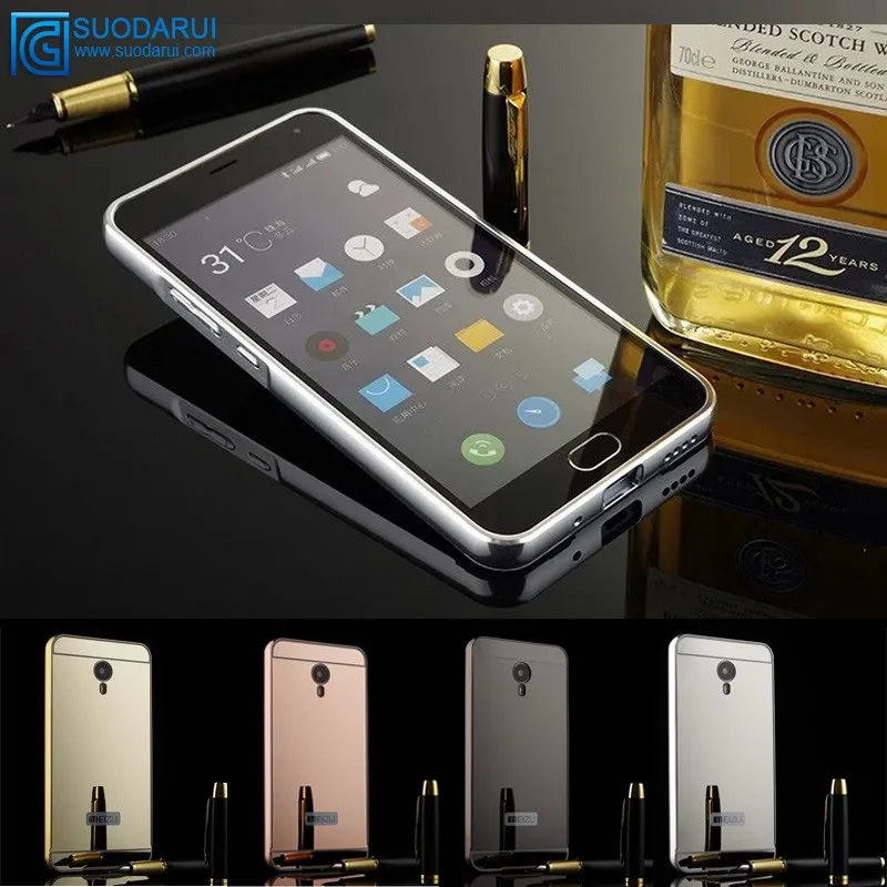 Luxury design 24K glod aluminum mirror case for Meizu MX5 PRO mirror hard back cover