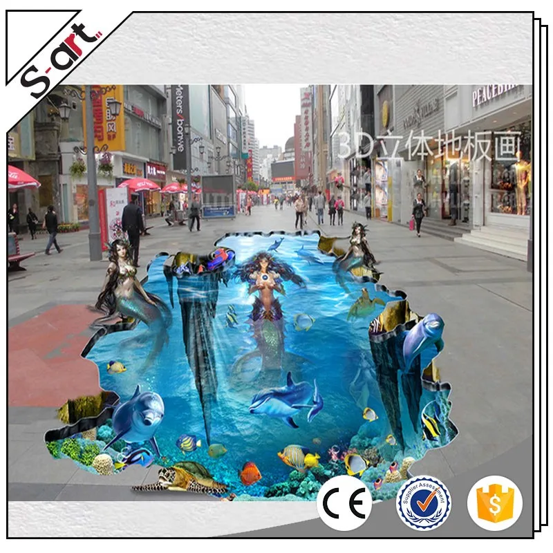 Handpainted 3d Street Floor Oil Painting On Canvas For Home Hotel