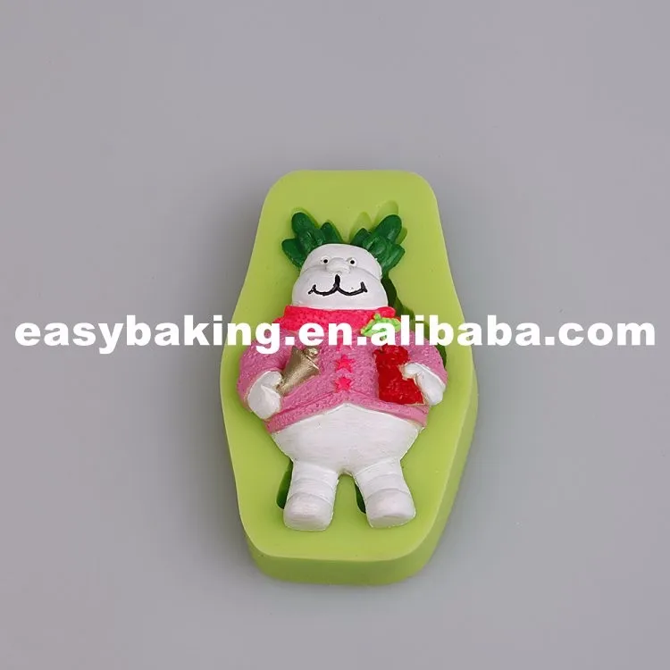 Moldes de silicona para fondant de muñeco de nieve navideño para decoración de pasteles es-2048