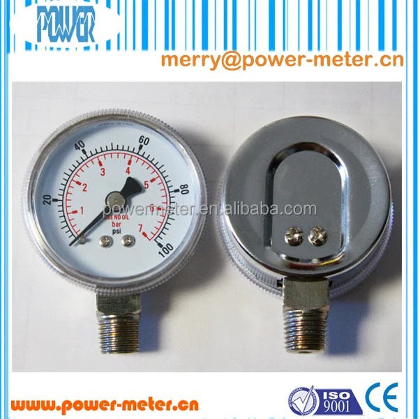Sgs 50mm 2 Inch Pressure Gauge For Oxygen Cylinder Npt1/4 7 Bar 100 Psi