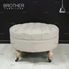 Best sales product Newest Style Fabric Tufted Fancy Luxury Legs ottoman benches for sale