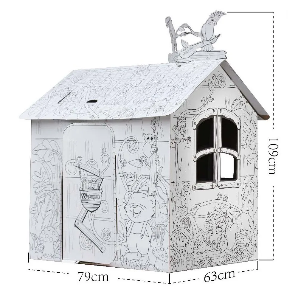 Big Cardboard Coloring Play House Puzzle Diy Coloring Toy - Buy