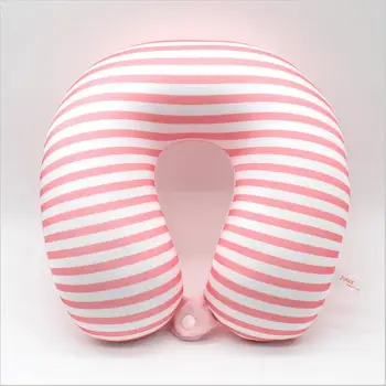 Microbeads U Shape Neck Pillow Stripe Transfer Printing Travel