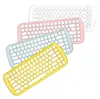 retro round key wireless keyboard and mouse set usb pink white color computer pc laptop keyboard mouse combo
