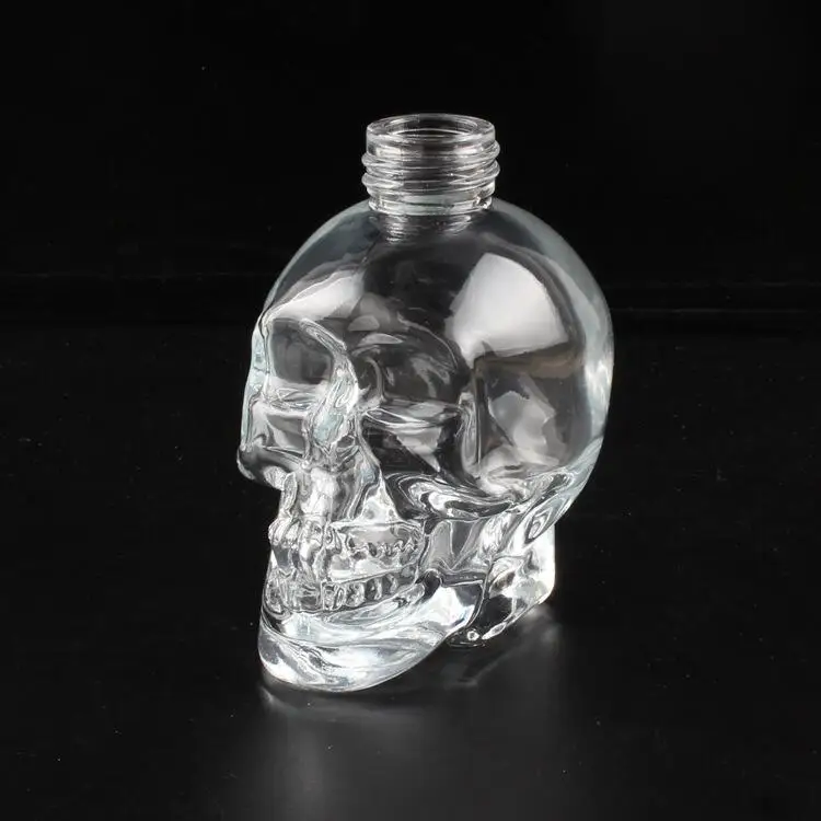 Unique 150ml clear home fragrance skull shaped diffuser bottle, View
