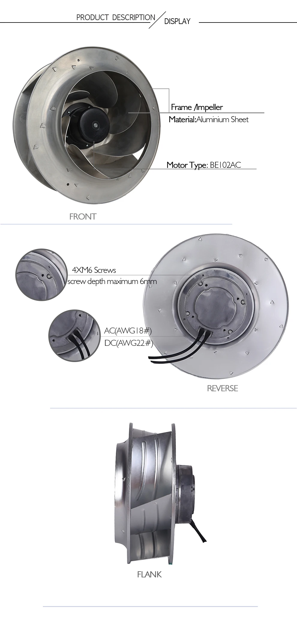 PBM OEM Industrial 400mm Stainless Steel Impeller Centrifugal Wall Fan ...