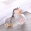 Wholesale Fimo Flower Printing Wooden Cap With Rope Glass Refill Empty Car Perfume Diffuse Hanging Bottle