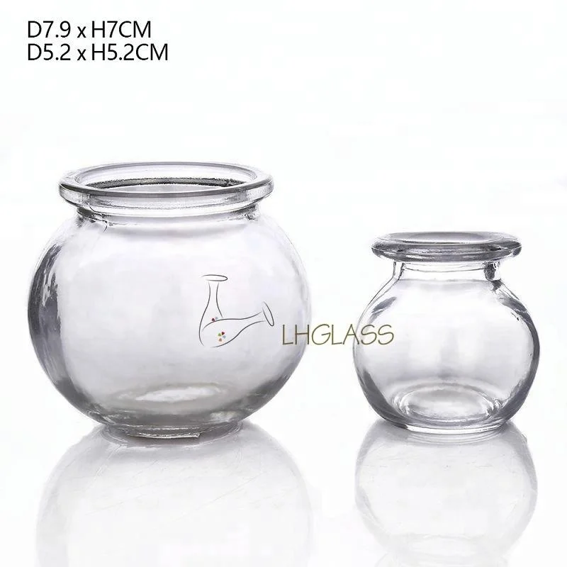 Clear Or Color Round Wide Mouth Glass Flower Vase With Rope