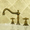 Vintage Copper Faucet KD-25F 3 Holes Basin Faucet Bathroom Hardware