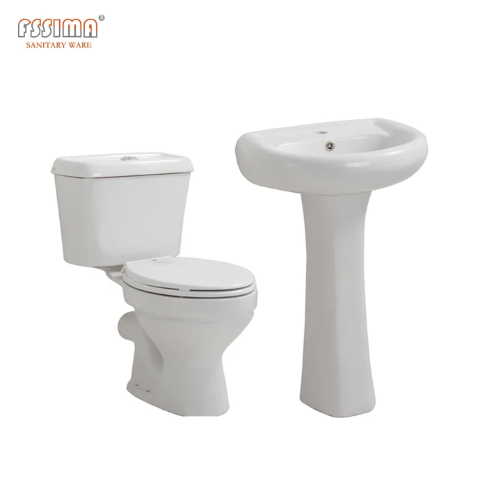 Two Piece Ceramic Toilet Basin Set 
