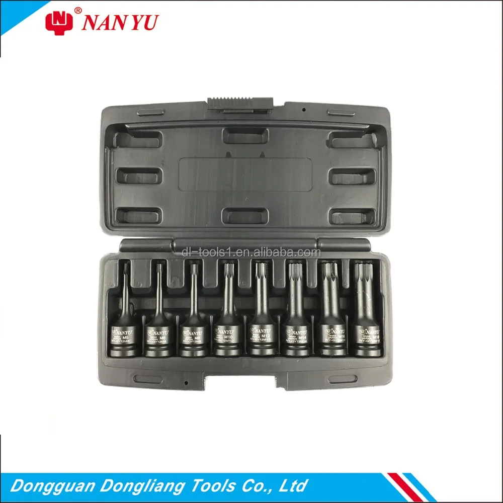 SANDS 10 Pcs 3//8 1//4 1//2 Drive XZN Triple Square Spline Bit Socket Set Metric M4-M18 S2 Steel