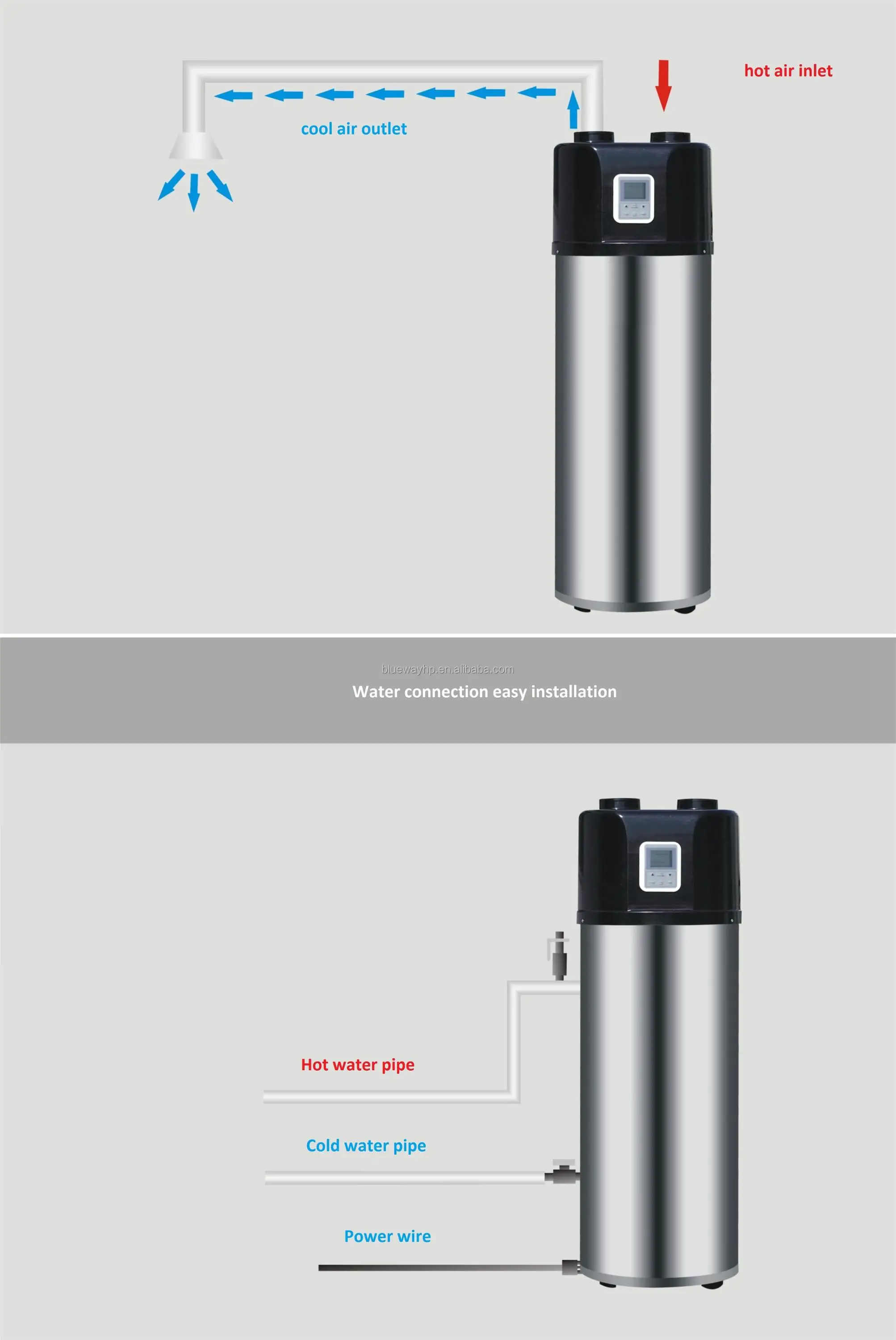 Factory Price Customized Domestic Solar Hot Water Heat Pump Water