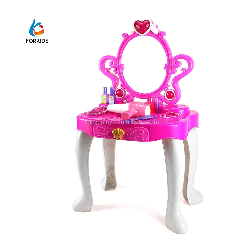 Kids Toy Dressing Table Set With Working Mirror And Hair Dryer