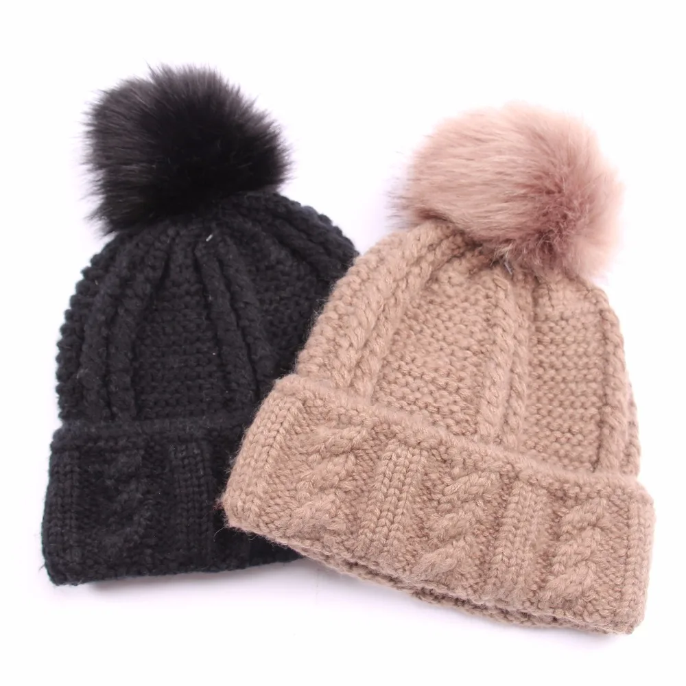 Product Ladies Winter Caps Pompon Hat 