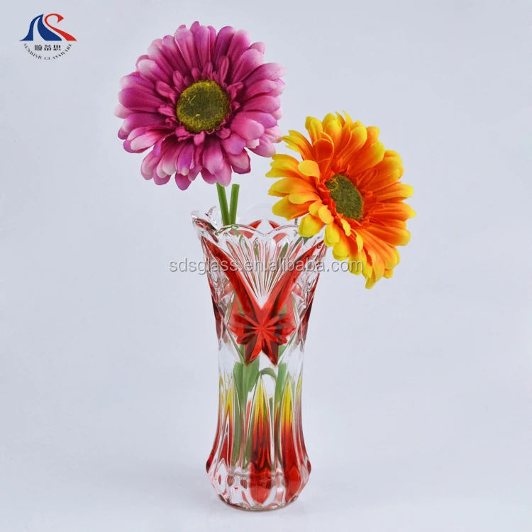 Customized Brand Name Printing Modern Design Glass Vases Decorative For ...