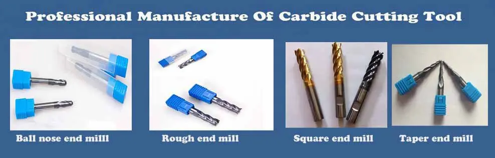 4 Flute Flattened Endmills for Cutting All Kinds of Material 55HRC Tungsten Carbide End Mills
