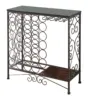Metal with Marble Top Console Table with Wine Rack Furniture