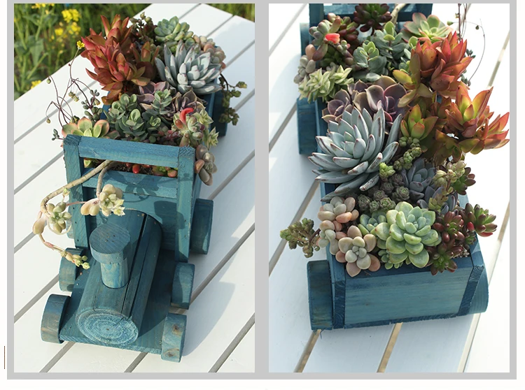 Details about   Stylish Flowerpot Mini Wooden Deadman Succulent Plant Flower Pot Tray  AU1 