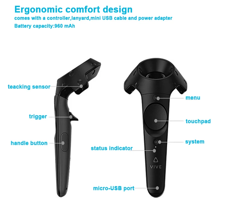 The Htc Vive Headset Game Controller Vr Wireless Controller Handle For