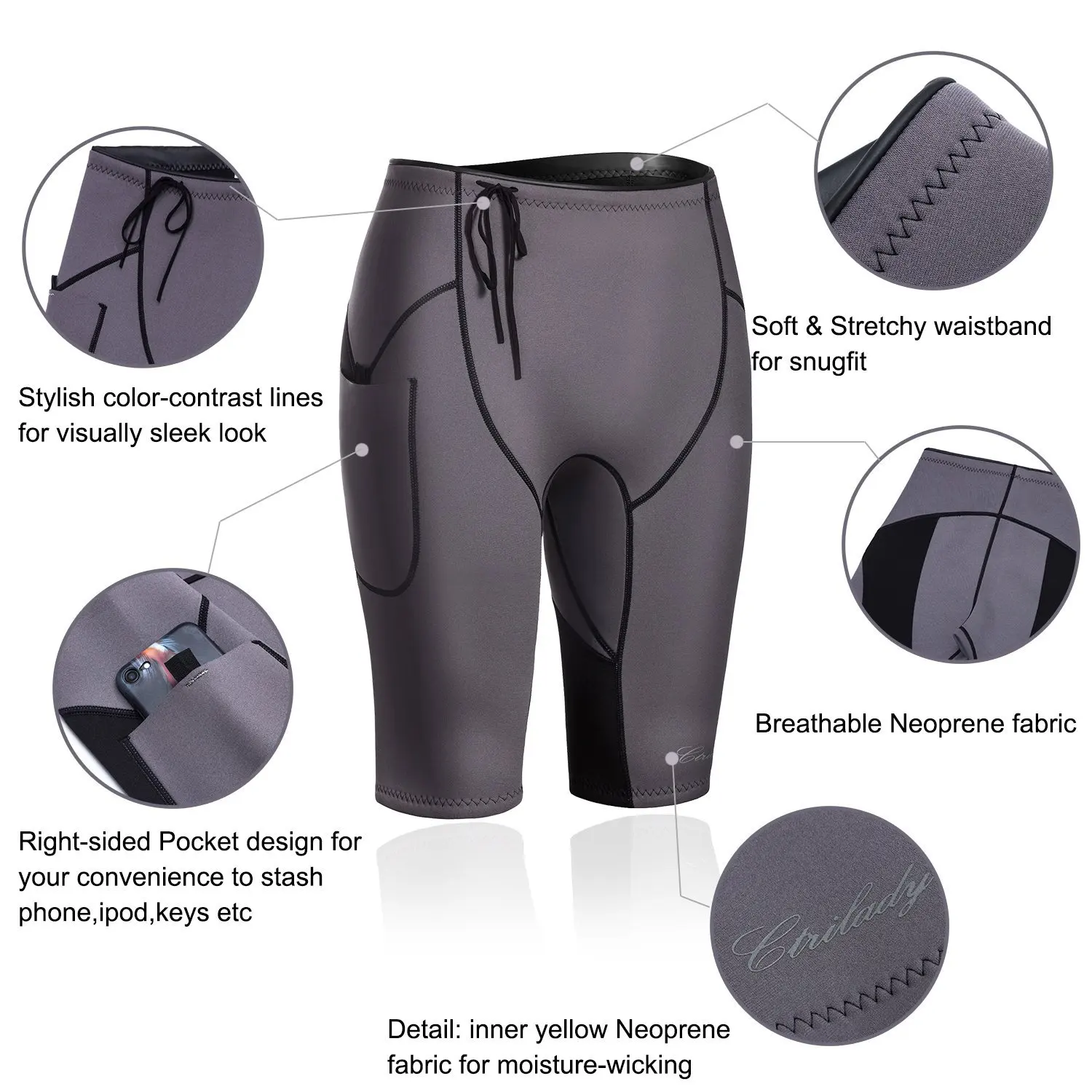 Custom 2mm Neoprene Diving Pants Swimming Canoeing Surfing Shorts For